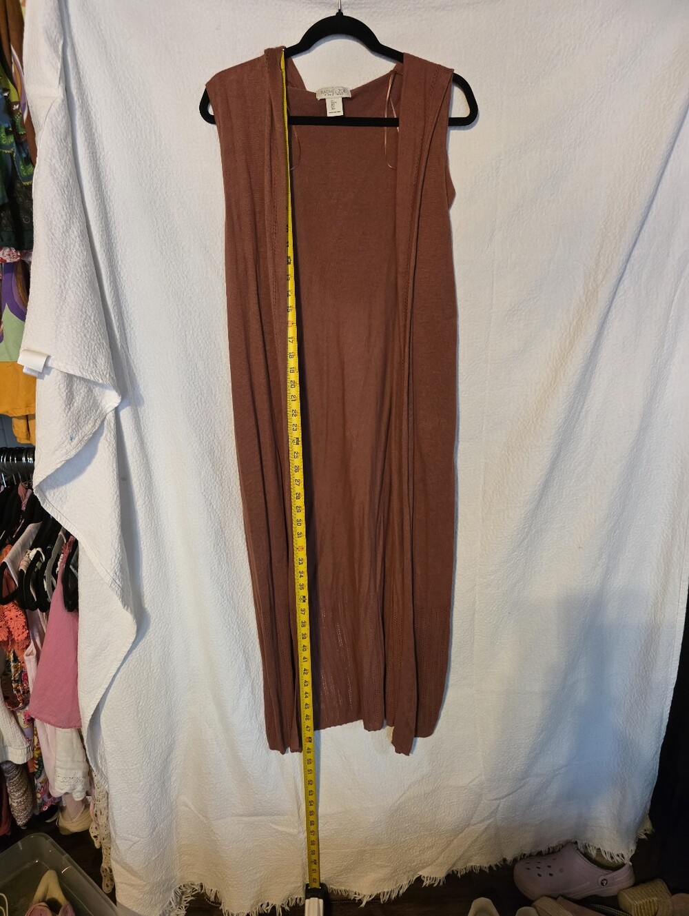 NWOT Rachel Zoe Sleeveless Open Duster Vest - Rust Large